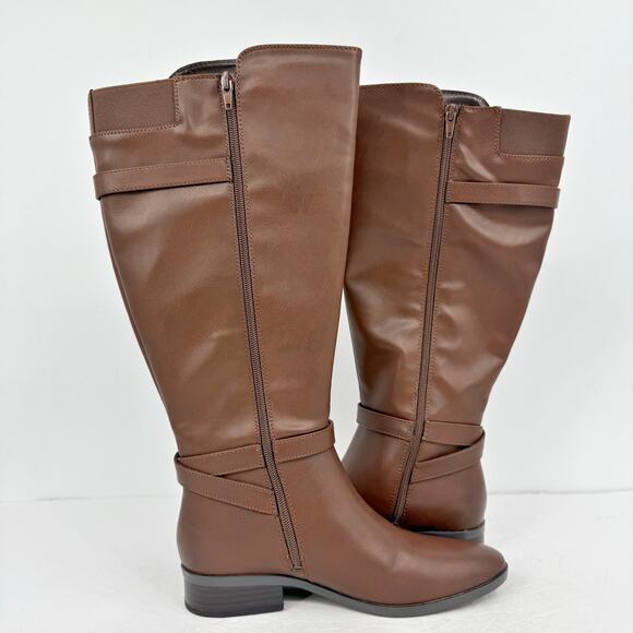 Naturalizer Womens Sahara Knee High Boot US 8 M EU 38.5 Wide Calf Dark Brown NIB - Picture 4 of 11